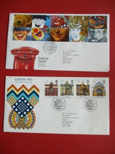 1990 GB First Day Covers Complete Run Philatelic Bureau Edinburgh Used Typed