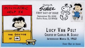 Set of 10 KSC Cachets Printed FDCs for the 2022 Forever Charles M. Schulz Stamps