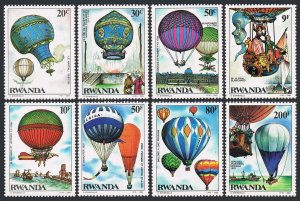 Rwanda 1183-1190,MNH.Michel 1267-1274. Manned Flight-200,1984.Balloons.