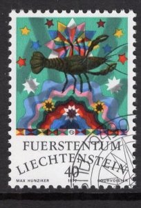 Liechtenstein   #600   cancelled  1977  zodiac signs  40rp  cancer