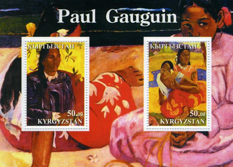 Kyrgyzstan 2001 PAUL GAUGUIN Paintings Mini Sheet Perforated Mint (NH)