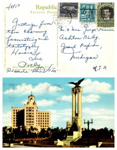 1957 CUBA MULTI STAMP ON POSTCARD TO UNITED STATES ( Postal History )