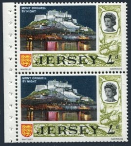 Jersey 11b booklet pane of 2,MNH.Michel 12. QE II.Mont Orgueil by night.1969.