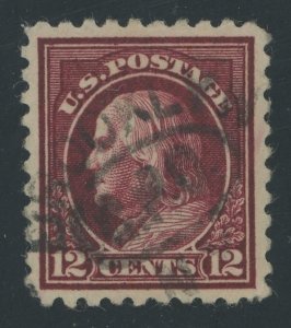 USA 474 - 12 cent Claret Brown perf 10 unwmk - XF Used Brooklyn CPO cancel