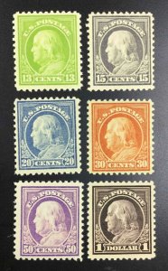 MOMEN: US STAMPS #513-518 MINT OG NH LOT #74992*