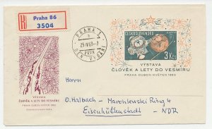 Registered cover Czechoslovakia 1963 Space Research - Mars