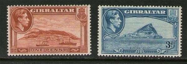 Gibraltar 1942 KGVI Sc 108b,111b MH