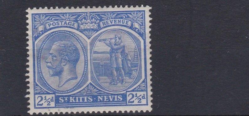 ST KITTS  1921 - 29   S G  42    2 1/2D   BRIGHT BLUE    MH  NO2