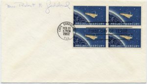 US 1962 1193 FDC Signed by Mrs. Robert H. Goddard, Inventor