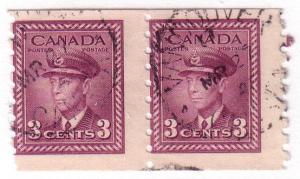 266 Canada War Issue coil pair, used CV $1.50