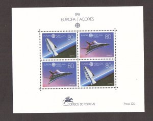 Portugal Azores  #396  MNH   1991  Europa sheet space shuttle   sanger