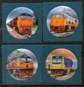 Thailand 2017 Anni. of State Railway Transport Locomotive Odd Shaped 4v MNH #...