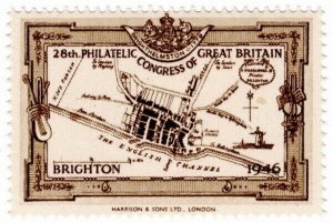 (I.B) Cinderella : 28th Philatelic Congress (Brighton 1946) Map