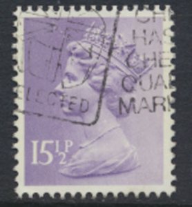 GB  Machin 15½p X907 2  Phosphor bands  Used  SC#  MH93  see scan and details