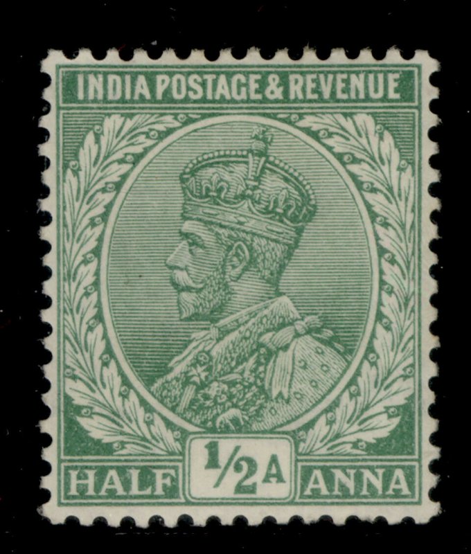 INDIA GV SG155, ½a light green, LH MINT.