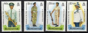 MONTSERRAT SG783/6 1989 MONTSERRAT DEFENCE FORCE SET MNH