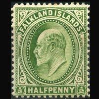 FALKLAND IS. 1904 - Scott# 22 King 1/2p LH