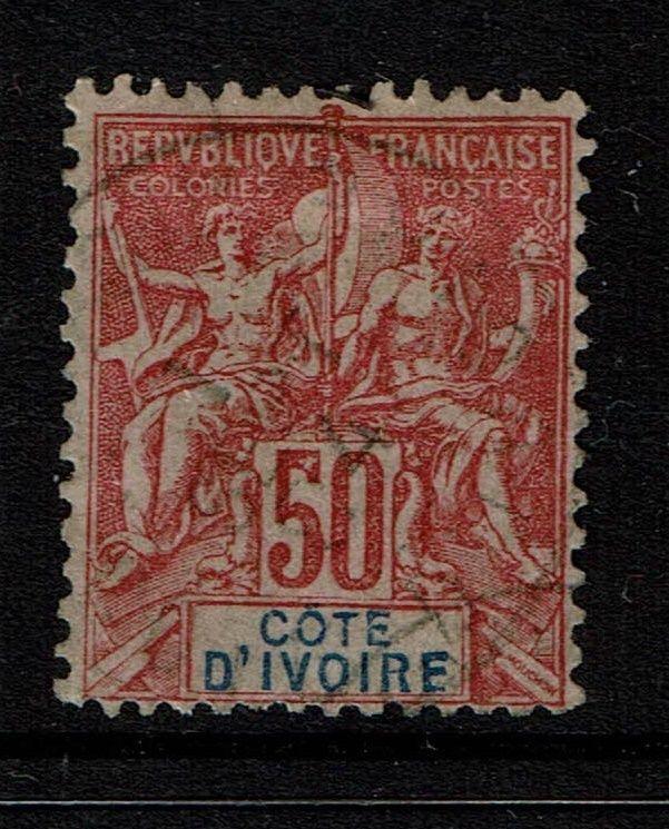 Ivory Coast SC# 14, Used, small Hinge Remnant - Lot 022617