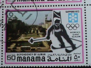 MANAMA STAMP-1972 WINTER OLYMPIC GAMES SAPPORO'72-JAPAN BLOCK OF 8 CTO VF