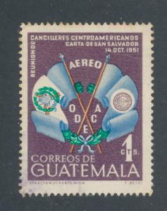 Guatemala 1954 Scott C204 used - 1c, ODECA flags