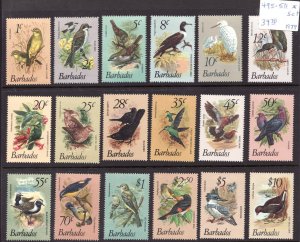 1979 Barbados Sc# 495-511  Birds, fauna postage stamp set MH Cv$39.70