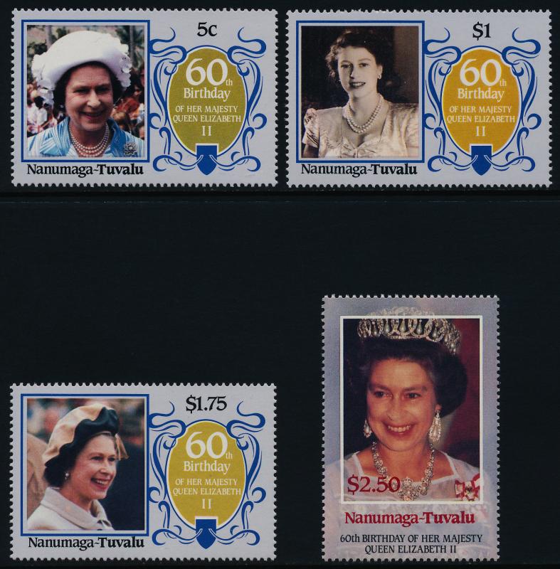 Tuvalu Nanumaga 52-5 MNH Queen Elizabeth 60th Birthday