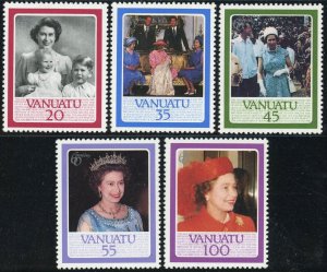 Vanuatu #414-418 Queen Elizabeth II 60th Birthday Postage Stamps 1986 Mint LH