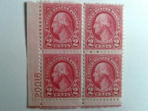 SCOTT # 634 PLATE BLOCK GEM MINT NEVER HINGED  1926 !!