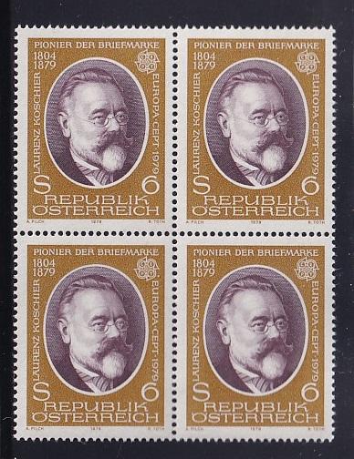 Austria   #1121  MNH  1979  Europa  Koschier in block of 4