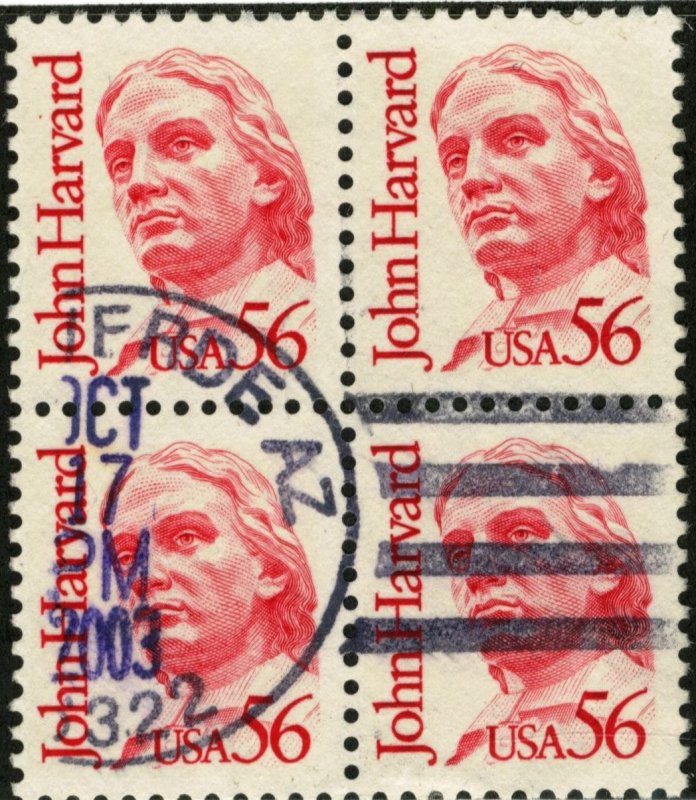 United States - SC #2190 - USED block of 4 ON 102 CARD - 1986 -Item USA2087