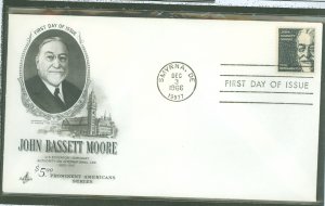 US 1295 1966 $5 john bassett moore, prominent american series, unaddressed fdc with an artcraft cachet