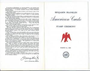 US 1140 Franklin Credo First Day Program