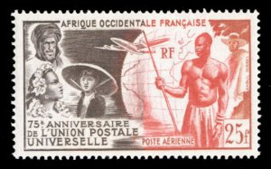 French Colonies, French West Africa #C15, 1947 UPU, green and blue omitted va...