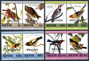 Nevis 407 4 ab,pairs SPECIMEN,MNH.Michel 252-259 Audubon's birds 1985.Tanager,
