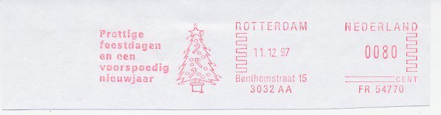 Meter cut Netherlands 1997 Christmas tree - Candy cane