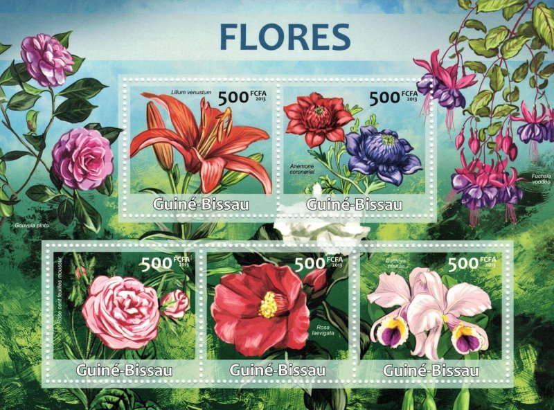 GUINEA-BISSAU 2013 - Flowers / complete set MNH (sheet+block)