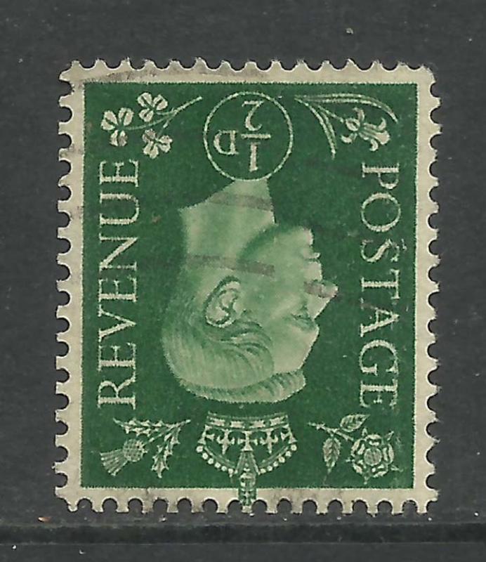 GB 1937 KGV1 1/2d Green Inverted wmk 127 SG 462wi ( E327 )