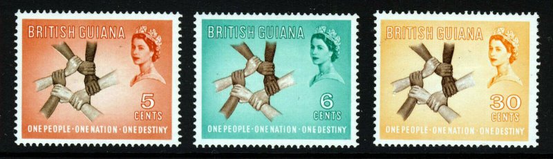 BRITISH GUIANA QE II 1961 History & Culture Week Set SG 346 to SG 348 MINT