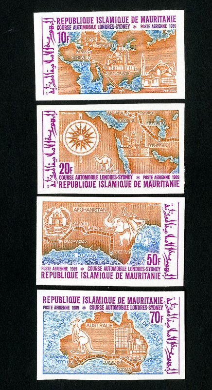 Mauritania Stamps # C90-3 Imperf NH