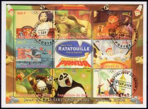 WHOLESALE LOT : 10 x BENIN Disney/Ratatouille /Olympics Sheetlet (9) Fine Used