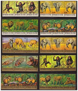 GUINEA 1977 Endangered animals partial set of 30 values MNH