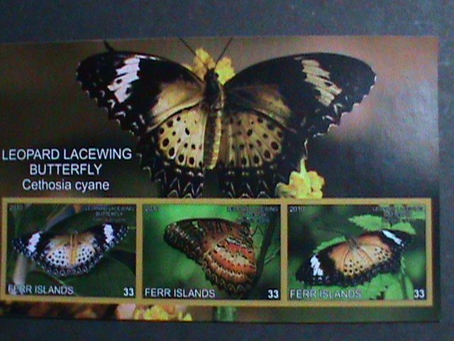 ​FERR ISLAND STAMP-2010 COLORFUL BEAUTIFUL LOVELY BUTTERFLY MNH MINI SHEET-VF