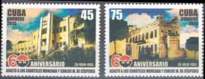 Cuba Sc# 5429-5430  MONCADA & CESPEDES ATTACK revolution CPL SET of 2  2013  MNH