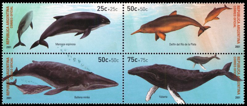 Argentina 2001 Whales Scott #B186 Mint Never Hinged