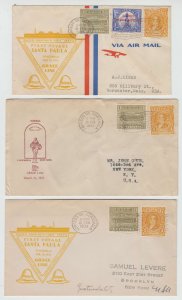 GUATEMALA 1933 THREE MARITIME GRACE LINE MAIDEN VOYAGES COVERS TO USA+