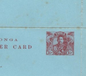 TONGA Unused Postal Stationery 1½d Letter Card {samwells-covers}MAL63