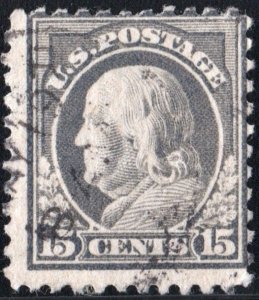 SC#514 15¢ Franklin Single (1917) Used