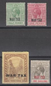 BAHAMAS 1918 KGV WAR TAX SET