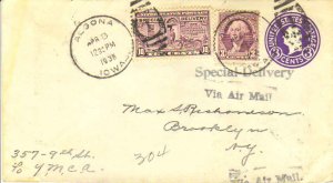 United States Iowa Algona 1938 numeral duplex  3c Washington 1935 Issue and 1...