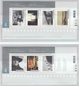 CANADA VF-MNH 150 YEARS OF PHOTOGRAPHY SERIES 4 ISSUES OF 2016 S/SHEETS